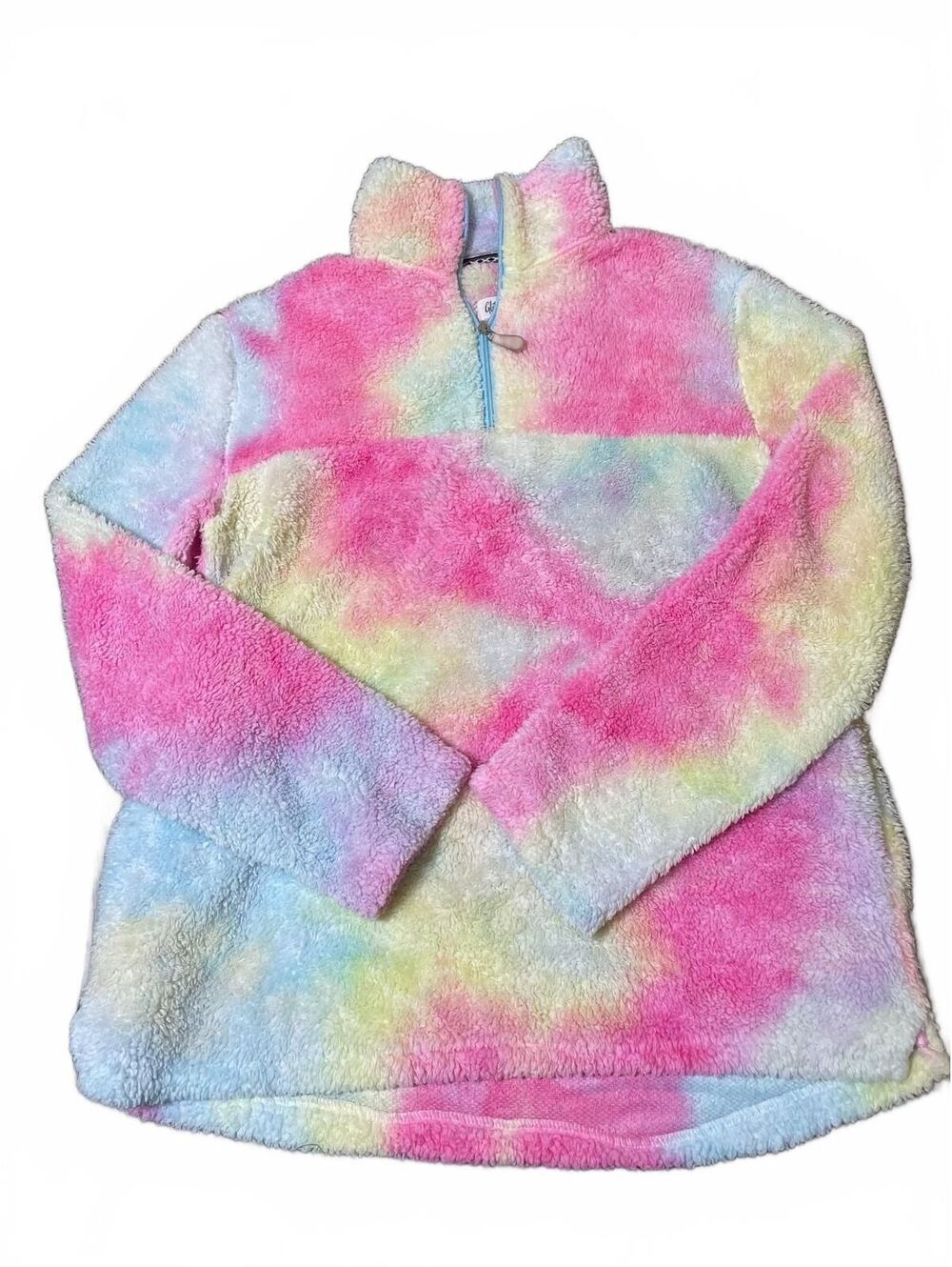 Glittering South Women’s Fleece Tie Dye Pullover Sweater Front Pockets Large-100